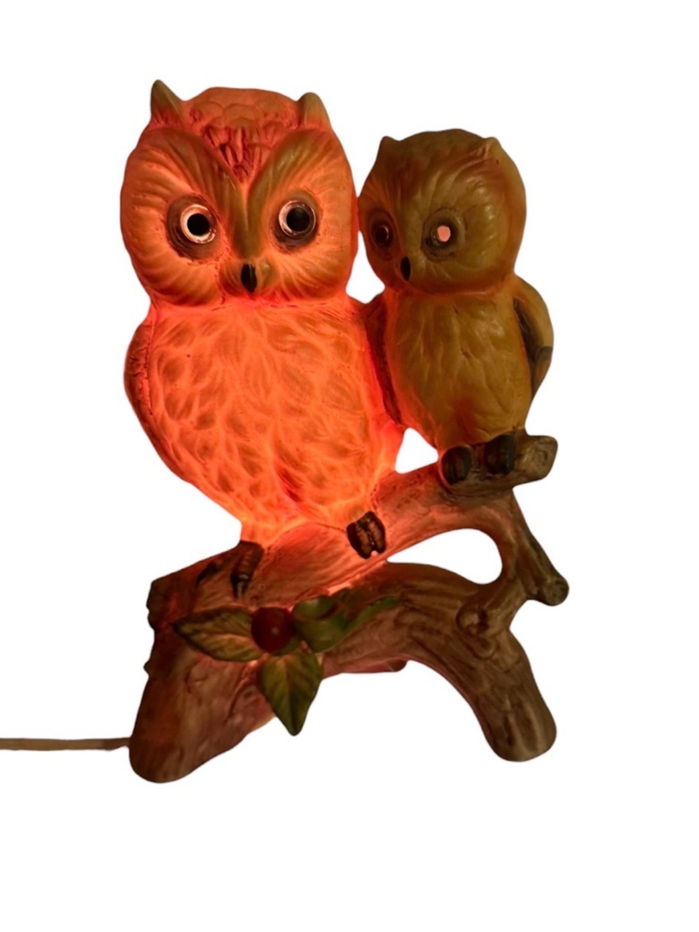 Vintage ceramic bisque owl plug in light - Picture 2 of 3